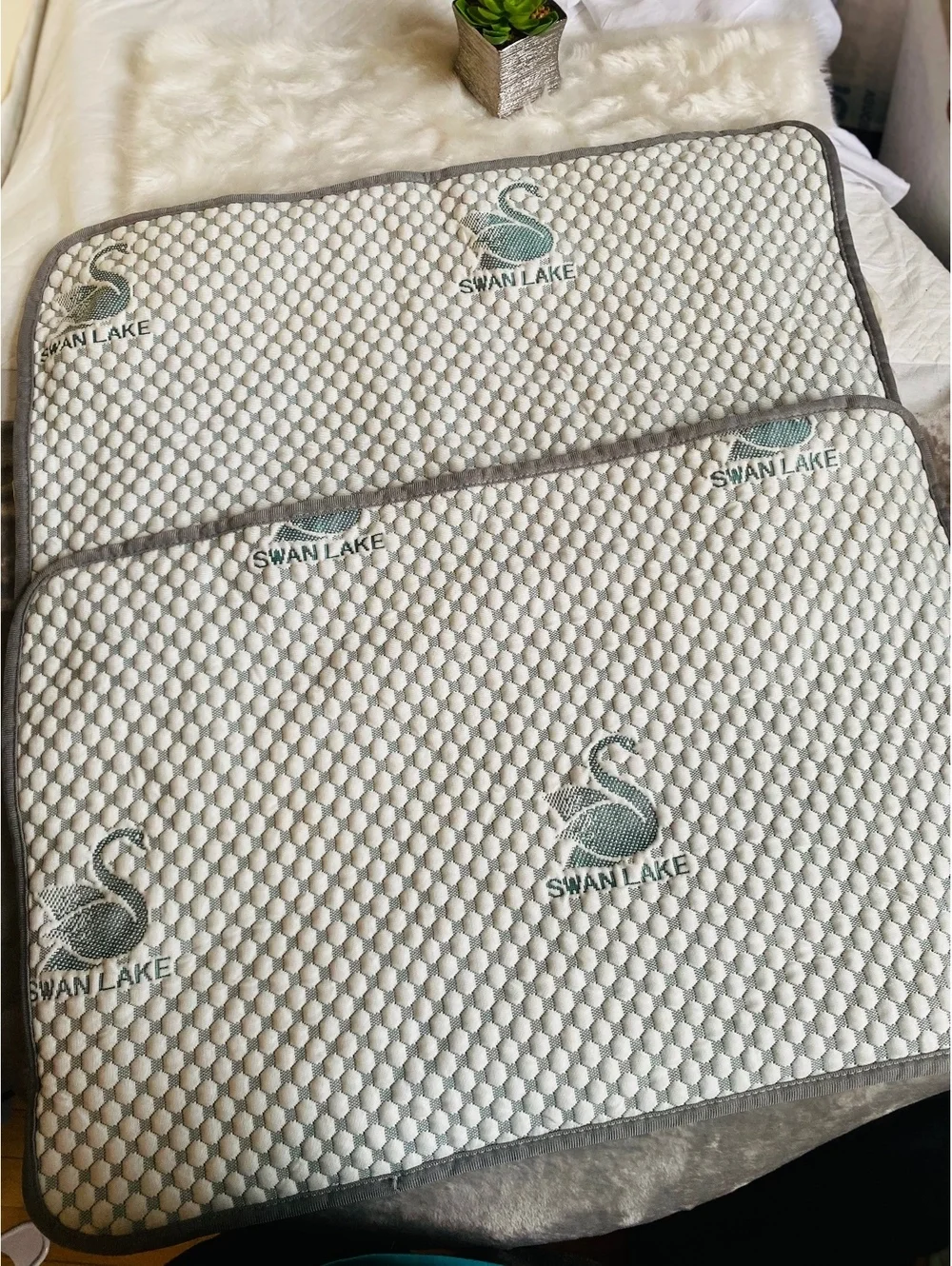 Swan Lake Quilted Pilliow Protector Cover with Elastic Edge